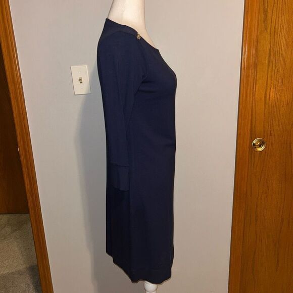 Lilly Pulitzer UPF 50+ Sophie Dress Navy Blue 3/4 sleeve gold button size XS - Picture 5 of 12
